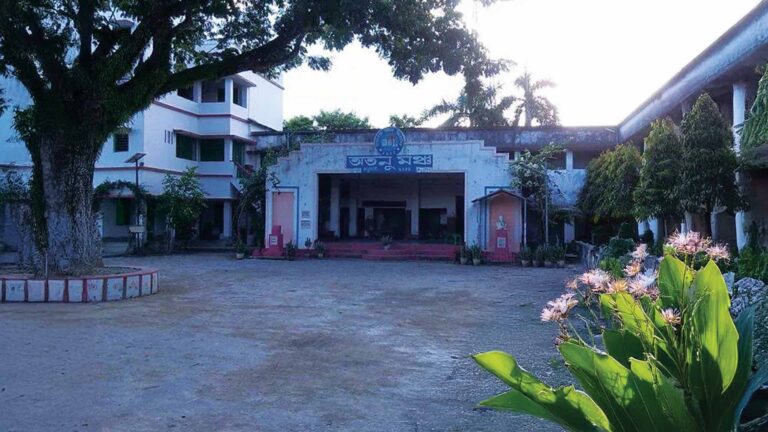 Bijoynagar Adarsha Vidyamandir (H.S) school building and entrance with a large courtyard.