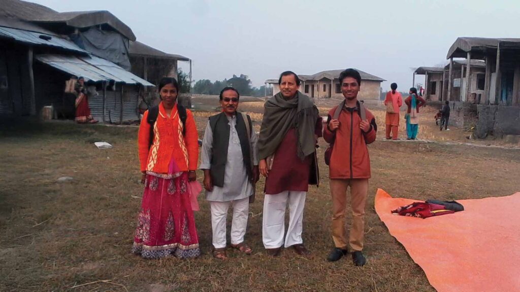 Asgar Molla with his sister Amina Molla and teachers, including Sukumar Paira Sir, standing at an old tourist spot near Bijoynagar Adarsha Vidyamandir (H.S).