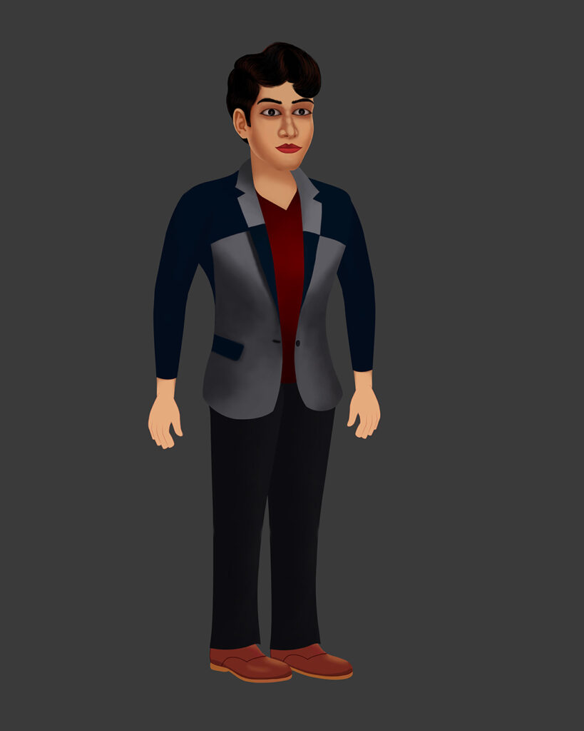 Free 2D G3 male cartoon character in formal blazer for animation and explainer videos