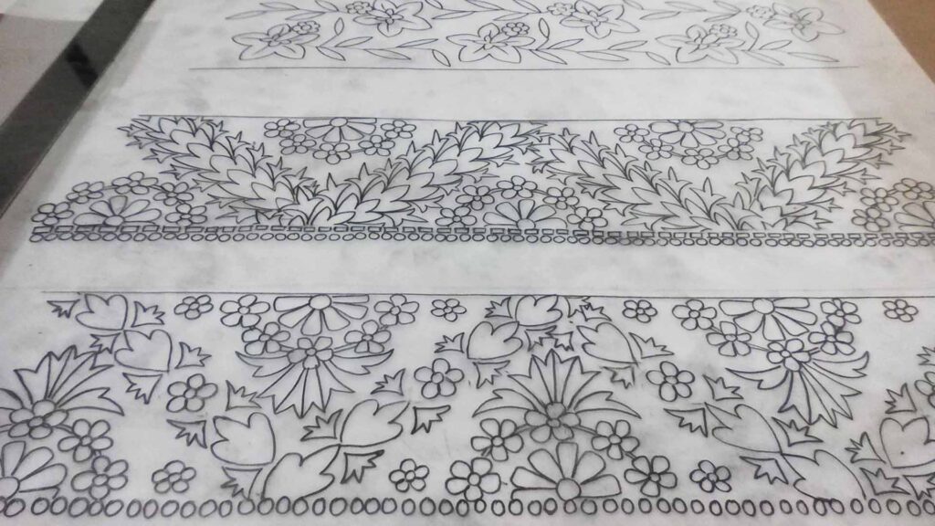 Handmade Khaka Embroidery Design Patterns for Boutique Garments